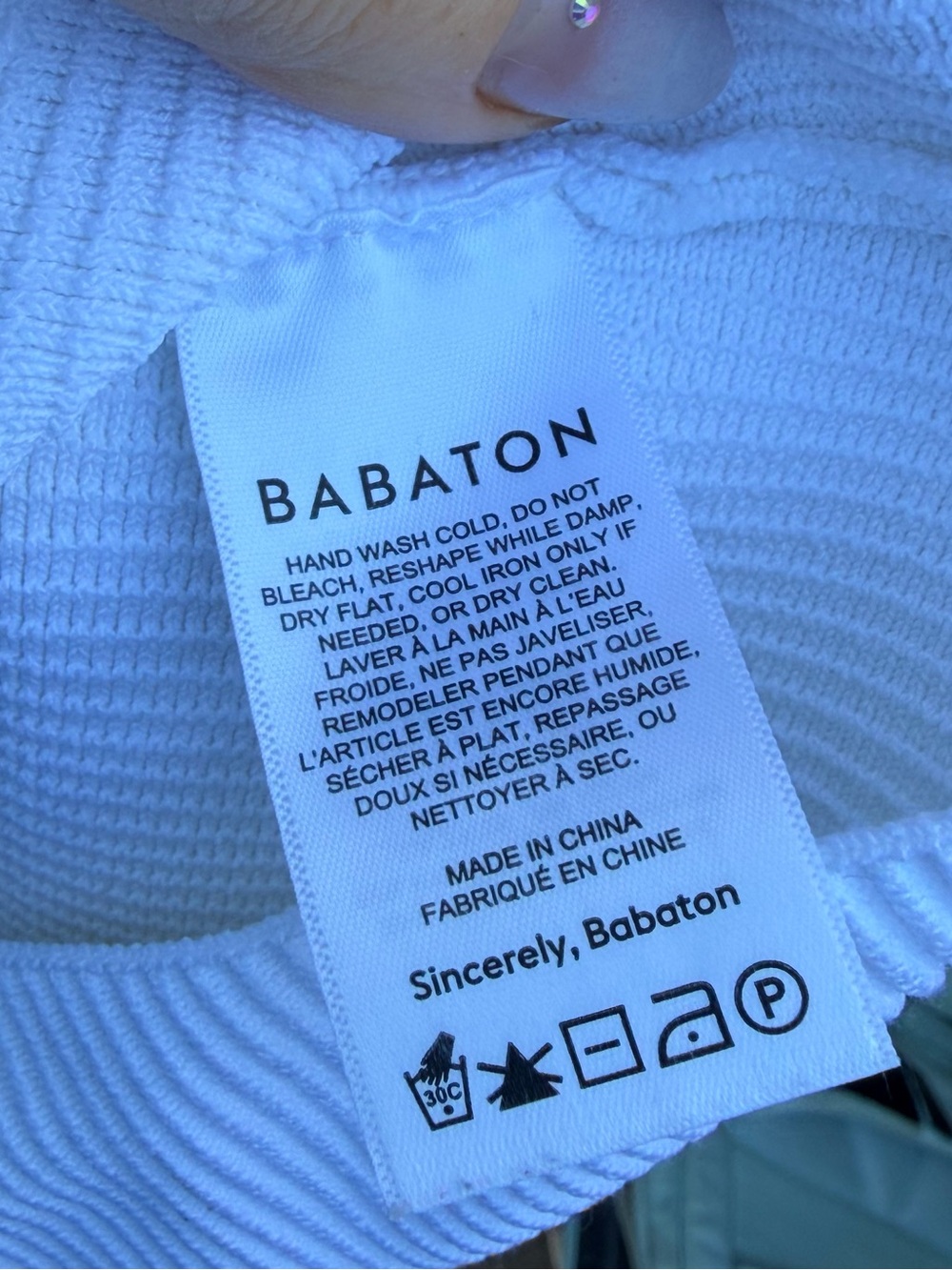 Babaton Ribbed Square-Neck Tank Size L - Picture 6 of 7